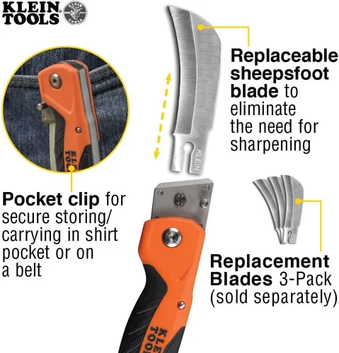 Vista 4 de Klein Tools Paquete de cuchillo utilitario y regla plegable