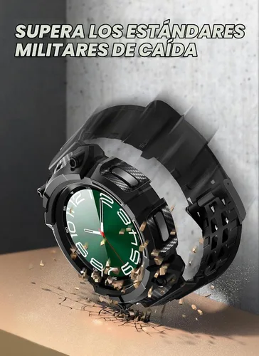 Vista 6 de SUPCASE - Funda clásica para Galaxy Watch 6 de 1.850 in (2023) con correa, color negro 2 protectores de pantalla, resistente a los arañazos