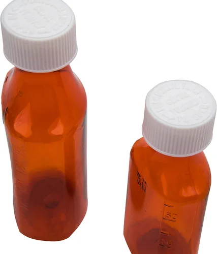 Vista 2 de Recipiente Amber Pharmacy con tapa, botella recargable resistente a los niños, botella recargable inastillable para líquidos y medicamentos