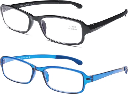 Vista 11 de DOOViC 2 Pack Reading Glasses for Women Men TR90 Flexible Lightweight Blue Light Blocking Computer Readers
