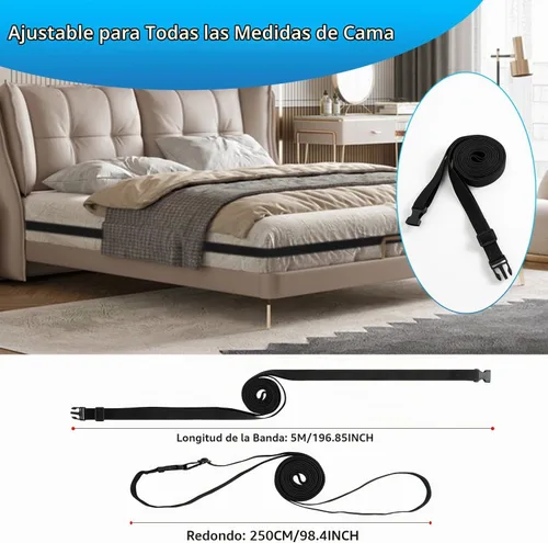 Vista 4 de Sujetadores de sábanas, correas elásticas ajustables para sábanas, banda de soporte de sábanas para esquinas, se adapta a todos los tamaños de 1
