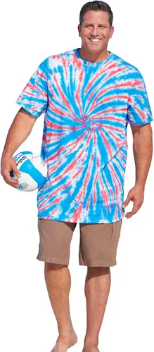 Vista 3 de KingSize Camiseta ligera con cuello redondo para hombre, talla grande y alta