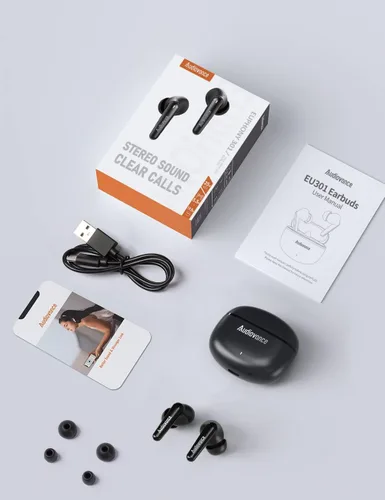 Vista 9 de Audiovance Euphony 301 - Auriculares inalámbricos Bluetooth para iPhone y Android, auriculares inalámbricos de sonido premium (EU301)
