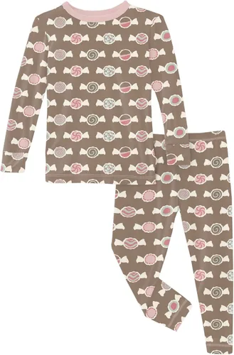Vista 137 de KicKee Pants Conjunto de pijama de manga larga con estampado de piezas