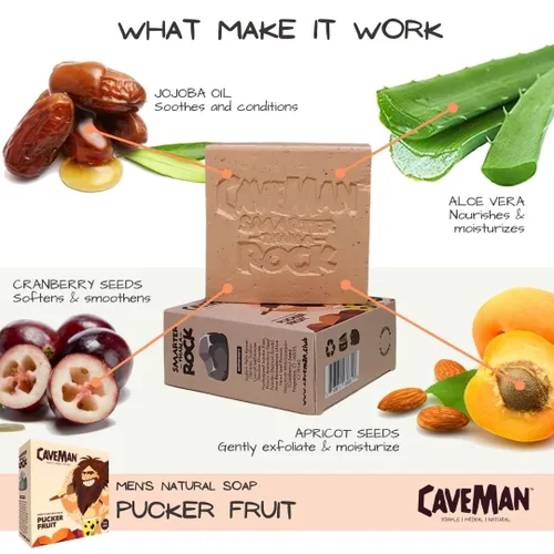 Vista 4 de Caveman Jabón Natural para Hombres: Fruta Pucker (6.35 oz)