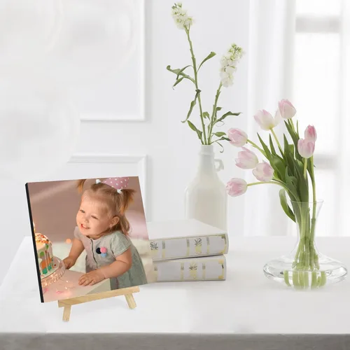 Vista 5 de Marco de fotos personalizado con soporte, impresión de imagen personalizada, regalos de fotos personalizados para decoración del hogar, exhibición