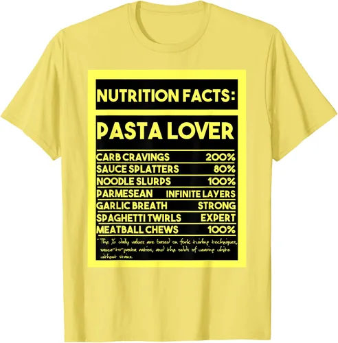 Vista 39 de Pasta Lover Nutrition Facts: The Ultimate Carb Connoisseur's T-Shirt Negro