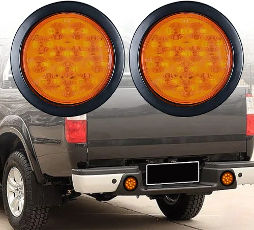 Vista 2 de Kit de tapones de cableado con cubierta de hule para luz trasera LED redonda de 4", 12 ledes, para RV, camioneta