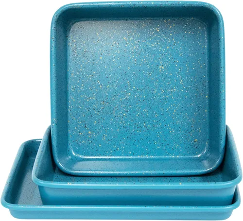 Vista 2 de casaWare Juego de utensilios para hornear de 3 piezas Ultimate Series de peso comercial (granito azul)