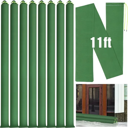 Vista 11 de Threan 4 Piezas Sacos de Arena Largos de Lona para Inundaciones Bolsas de Tubo de Arena Protección contra Inundaciones Engrosadas Reutilizables