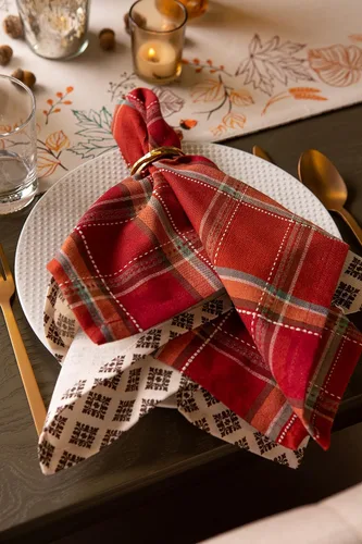 Vista 6 de DII Autumn Pumpkin Spice Kitchen Collection - Decoración de mesa de algodón para otoño/Acción de Gracias, juego de servilletas cuadradas, 20 x 20