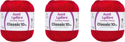 Vista 13 de Aunt Lydia Classic Crochet - 3 unidades de 350y/1,049.9 ft - Natural Tamaño 10 3 capas 100% algodón mercerizado hilo de ganchillo para tapetes