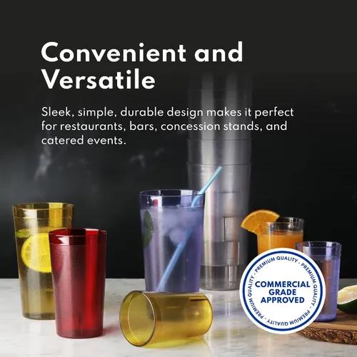 Vista 5 de New Star Foodservice Vasos para bebidas de grado restaurante (rojo (juego de 72), 12 onzas