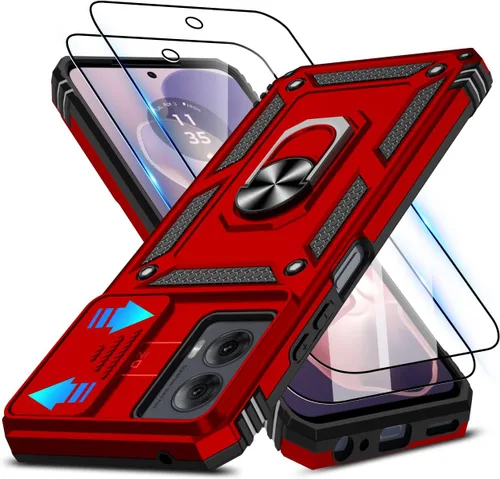 Vista 203 de ATUMP for Moto G-Play-2024 Case with Camera Lens Cover & HD Screen Protector(2 Pcs), [10FT Military Grade Drop Protection] Magnetic Ring Holder