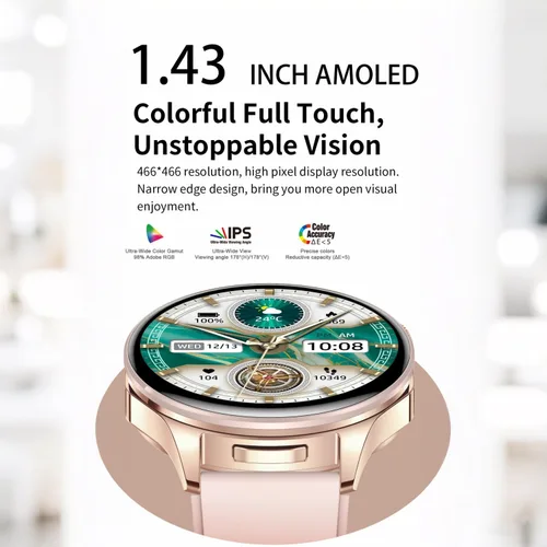 Vista 2 de Reloj inteligente con auriculares, relojes inteligentes TWS 2 en 1, reloj inteligente con pantalla AMOLED colorida de 1.43 pulgadas para Android
