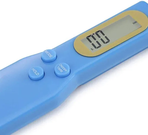 Vista 3 de Cuchara de báscula de alimentos, báscula de cocina portátil de alta precisión para el hogar, 1.1 lb/500 g (0.00 oz) LCD electrónico preciso, Azul