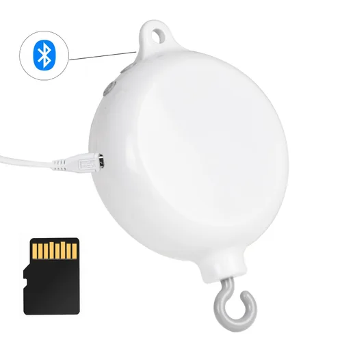 Vista 2 de Bluetooth móvil cuna móvil móvil caja de música giratoria giratorio gancho giratorio