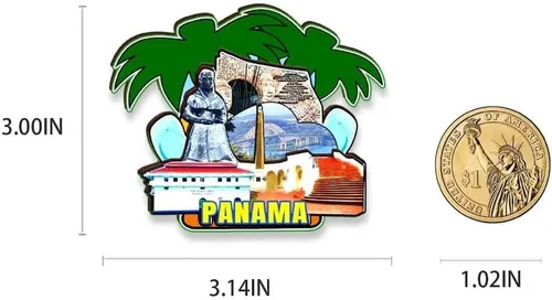 Vista 3 de Imán de Panamá para nevera de madera 3D, monumentos de viaje, coleccionables, recuerdos, decoración hecha a mano