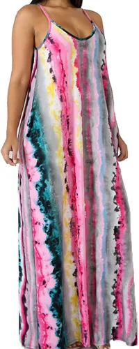 Vista 2 de Women's Maxi Dresses Summer Colorful Casual Floral Sleeveless Plus Size Long Sundresses