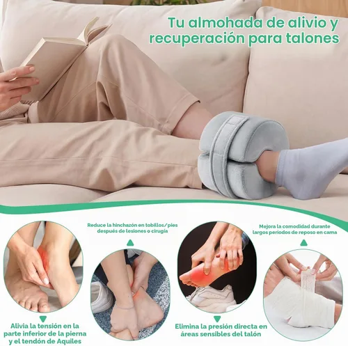 Vista 2 de Almohada de elevación de pies, almohada de tobillo para dormir con espuma de alta densidad, almohada de soporte para piernas para elevar los pies