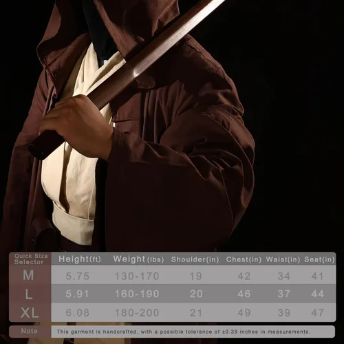 Vista 6 de Disfraz de túnica para hombre adulto, conjunto de disfraz de túnica para Halloween, cosplay, conjunto de capa