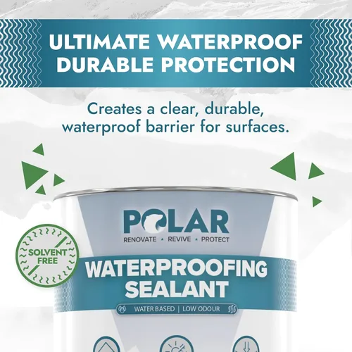Vista 2 de Polar Sellador impermeabilizante – 17 onzas líquidas – Acabado invisible transparente – Revestimiento impermeable para exteriores e interiores