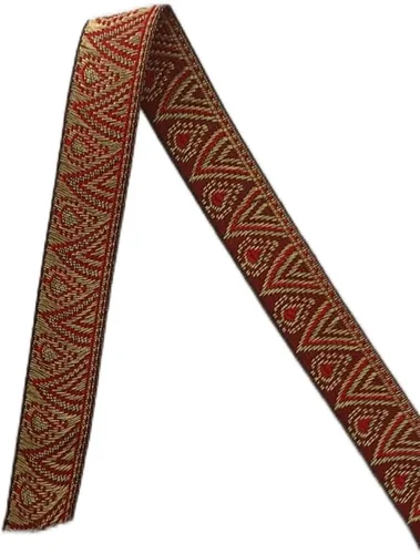 Vista 2 de KVR Brocado de poliéster jacquard 6 yardas 1.00 pulgadas adorno floral diseño bordado costura decoración cinta encaje vestido falda vestido fiesta