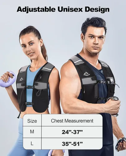 Vista 7 de Running Vest for Women Men, Lightweight Breathable Hydration Vest with Large Compartment, Reflective Running Hydration Vest, Run Water Vest for