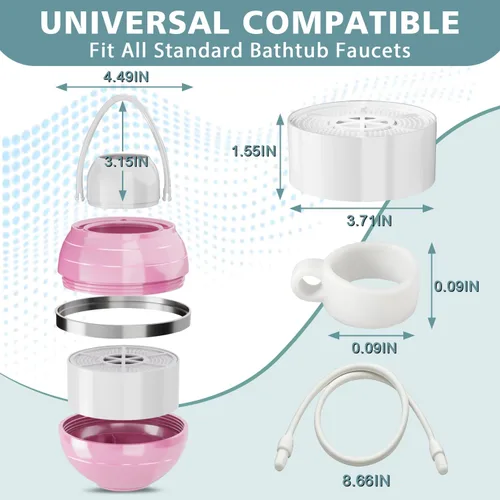 Vista 9 de NIROKET Filtro de baño para bañera, filtro de agua de bañera de 8 etapas que elimina cientos de contaminantes para una piel más suave y tersa, 2500