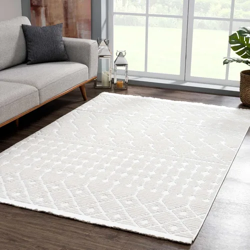 Vista 11 de Hauteloom Ethereal - Alfombra de pasillo con borde geométrico de medallón de diamante, estilo bohemio de transición, tribal azteca del suroeste