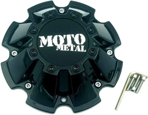 Vista 2 de WheelPros 4 Pack M793BK01 Tapa de metal Moto M-793 negra para centro de rueda
