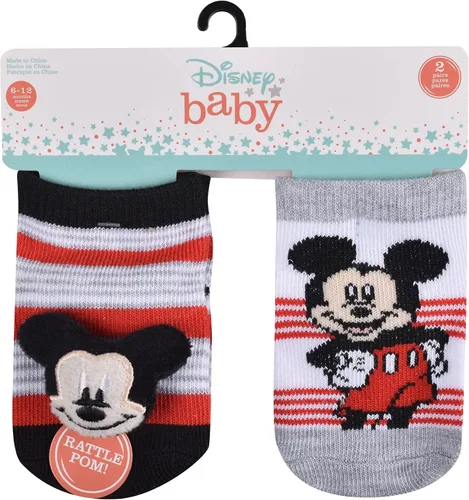 Vista 2 de Mickey Mouse Paquete múltiple de calcetines de cuarto de bebé para niños