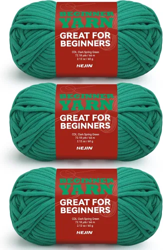 Vista 12 de Hilo de 60g Amatista para Ganchillo y Tejer; 66m (72 yardas) de Hilo de Algodón para Principiantes con Puntos Fáciles de Ver; Peso Worsted Mediano