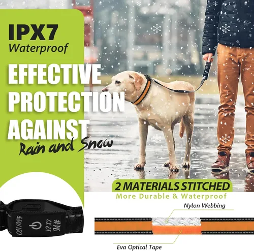 Vista 4 de Collares de perro iluminados recargables, collar de perro que brilla en la oscuridad, impermeable, collares de perro con luces LED intermitentes