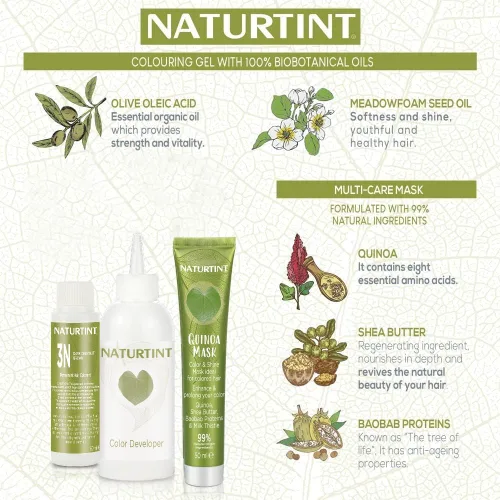 Vista 5 de Naturtint Tinte permanente para el cabello castaño oscuro 3N, 5.75 onzas, paquete de 3