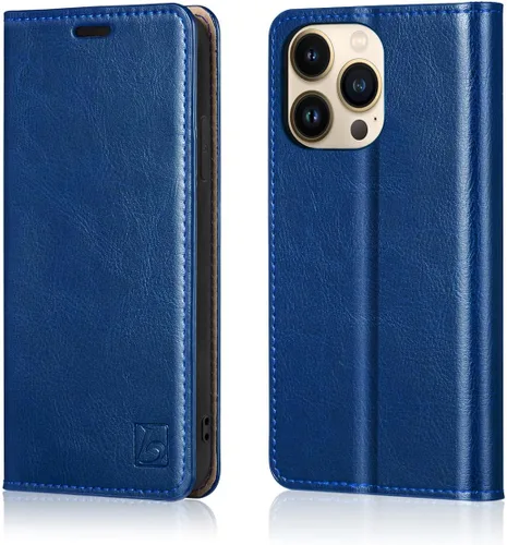 Vista 11 de Belemay Funda tipo cartera compatible con iPhone 8 Plus, de piel de vaca auténtica, funda tipo folio (funda interior de TPU suave), ranuras