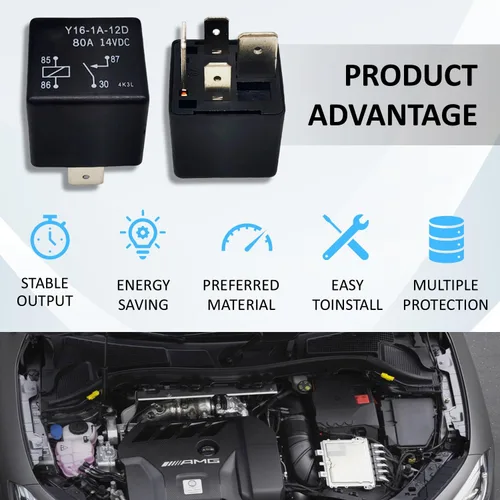 Vista 4 de VF7-11F11-S01 12V, 80 AMP Y16-1A-12D Relé automotriz enchufable Relé de uso múltiple 4-1393306-6