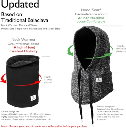 Vista 6 de C CALOICS Máscara de esquí de invierno pasamontañas para clima frío resistente al viento máscara facial para hombres y mujeres esquí lancha de nieve