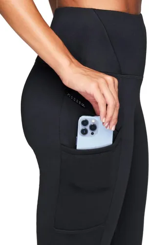 Vista 3 de Avalanche Leggings de cintura alta con forro polar y bolsillo con cremallera para mujer