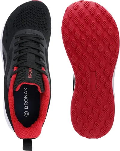 Vista 3 de BRONAX Tenis de correr anchos y acolchados para hombre, puntera ancha, suela de goma