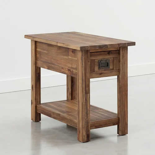 Vista 12 de SIMPLIHOME Monroe - Mesa auxiliar de madera de acacia maciza de 22 pulgadas de ancho en color marrón ceniza envejecido, mesa decorativa rústica