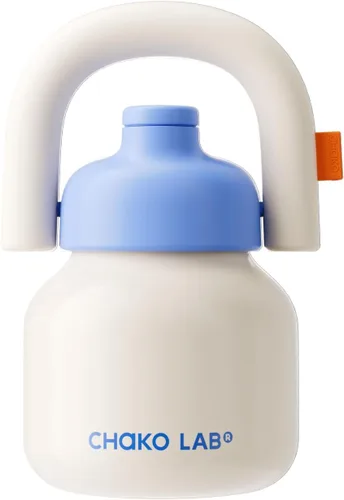 Vista 13 de CHAKO LAB Botella de agua con popote y asa de transporte, forro de cerámica al vacío de boca ancha, reutilizable, a prueba de fugas y sin BPA, 33