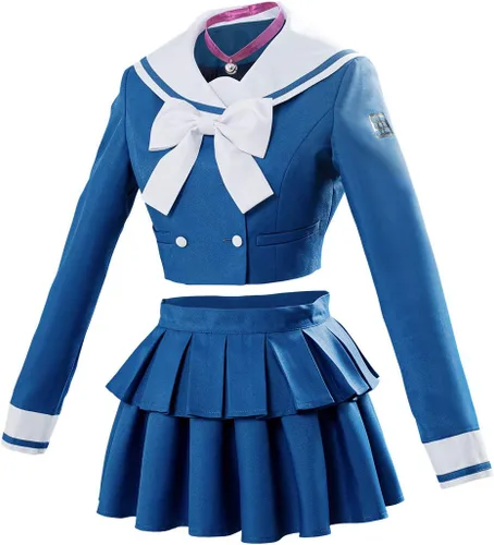 Vista 2 de Disfraz de cosplay de Harukawa Maki Killing Harmony para mujer, traje de uniforme escolar