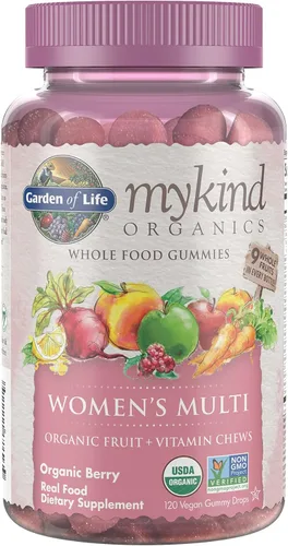 Vista 2 de Garden of Life Organics - Vitaminas gomosas para mujer, sabor baya, certificadas, orgánicas, sin OMG, veganas y orgánicas, vitaminas gomosas