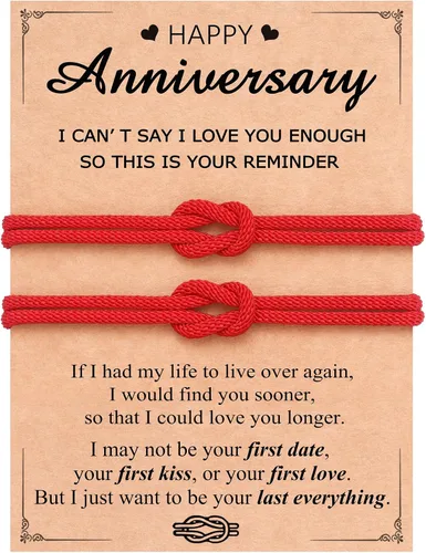 Vista 8 de UNGENT THEM Pinky Promise Forever Knot - Pulseras a juego para parejas, cumpleaños, aniversario, San Valentín, Navidad, regalos para novio y novia
