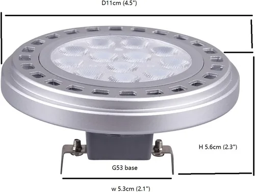 Vista 2 de QLEE Bombilla LED AR111 reflector G53 Spot Light 15W 30 ° Beam ángulo de visión blanco cálido 3000 k SMD 15LEDs AC DC 12V Spotlight Track Light