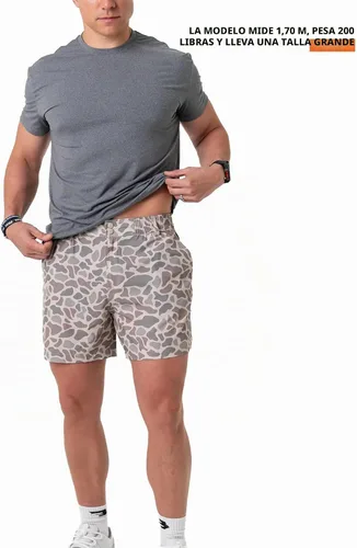 Vista 4 de Burlebo - Pantalones cortos para hombre Camuflaje clásico de ciervo