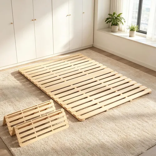 Vista 10 de LILYPELLE Base de cama de piso, marco de cama plegable de tatami, placa de cama transpirable a prueba de humedad, cama japonesa de suelo, marco