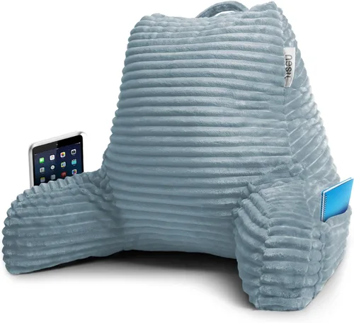 Vista 13 de Nestl Almohada de lectura para niños y adolescentes con espuma viscoelástica triturada, almohadas de respaldo de felpa de corte lujoso para leer