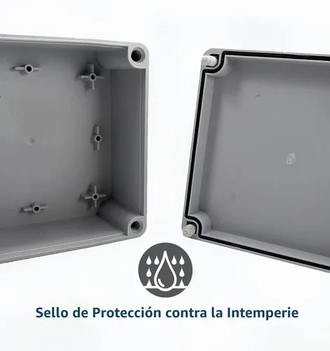 Vista 3 de Caja de conexiones eléctricas resistente a la intemperie de 4 x 4 x 2.4 pulgadas, carcasa impermeable IP65 para exteriores, plástico